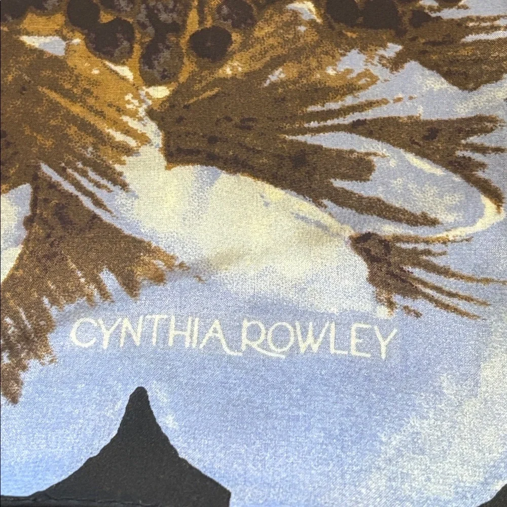 Cynthia Rowley Floral Black and White Scarf